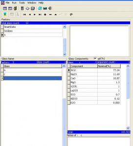 Maintenance Glass Component Data